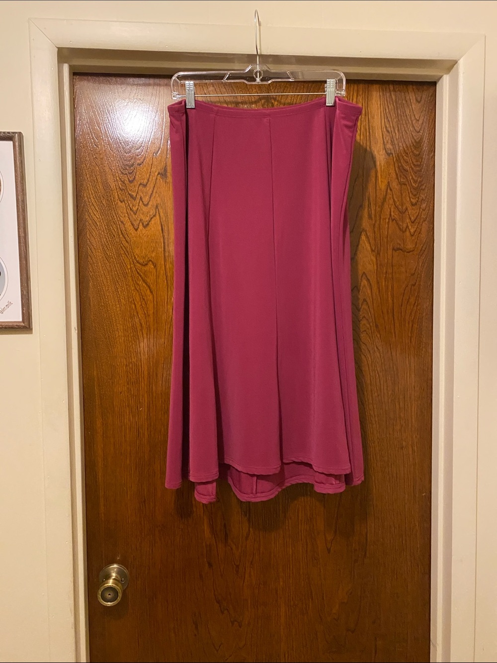 Susan Graver Raspberry Maxi A-Line Skirt - Picture 2 of 2